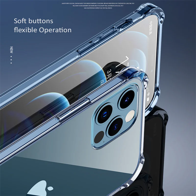 

Air Bag Transparent Shockproof Phone Case For iPhone 12 11 X Xr Xs Max Case 12 11 Pro Max 8 7 Plus SE Case Silicone Back Cover