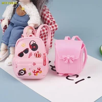 mini pvc schoolbag for doll dollhouse accessories detachable and internally attachable toyschoolbag backpack doll accessories