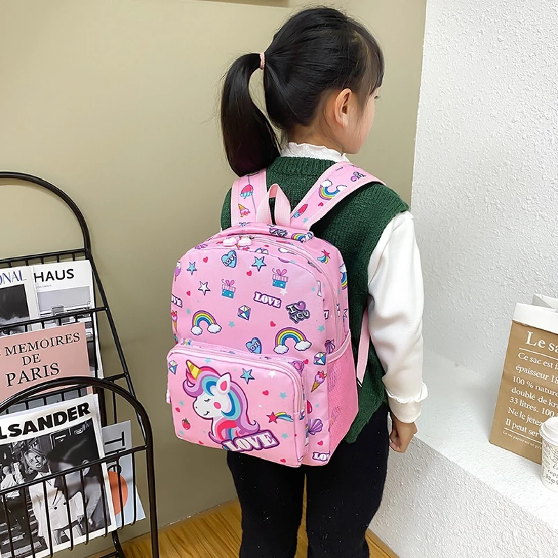 Cartoon Cute Kindergarten Anime School Bags Kawaii 4 Colors Unicorn School Backpack 3-6 Year Old Boys Girls Baby Travel Backpack