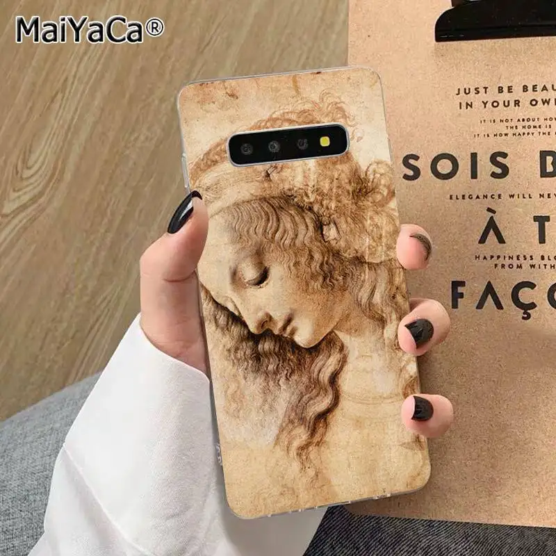 Чехол для телефона MaiYaCa leonardo da vinci с художественной росписью из ТПУ для samsung S10 E S9 plus S6 edge plus S7edge S8plus S10 plus S5 - Цвет: A2