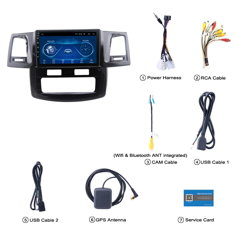 Android 8.1 2.5D Tempered HD Touchscreen 9 inch Radio fortoyota hilux 2007-2015 with Bluetooth USB WIFI support SWC | Автомобили и