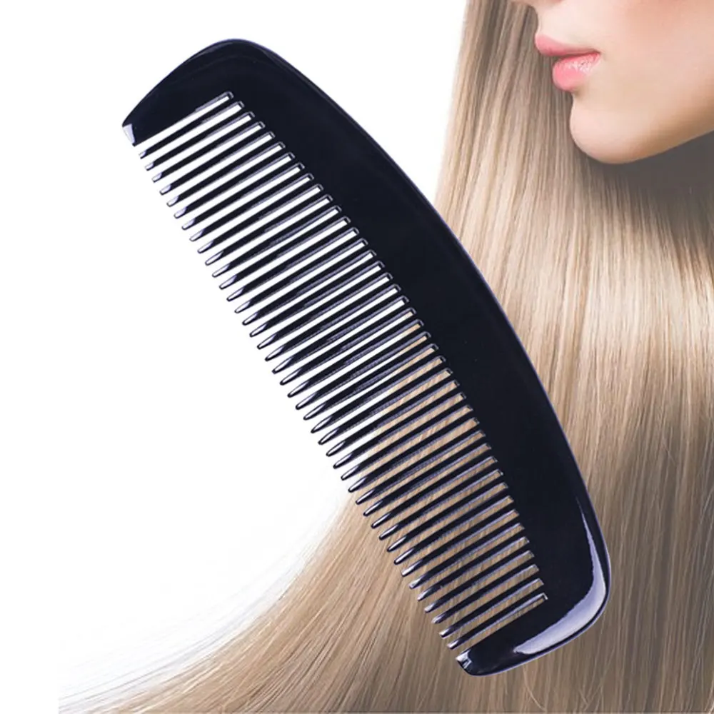 

Natural Horn Comb Thickened Portable Hair Smoothing Comb Prevent Hair Loss for Woman Girls (Black)