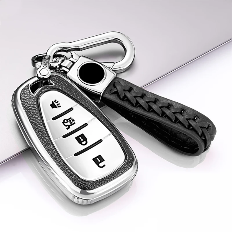 4 кнопки ТПУ + кожаный чехол для автомобильного ключа Chevrolet дистанционного