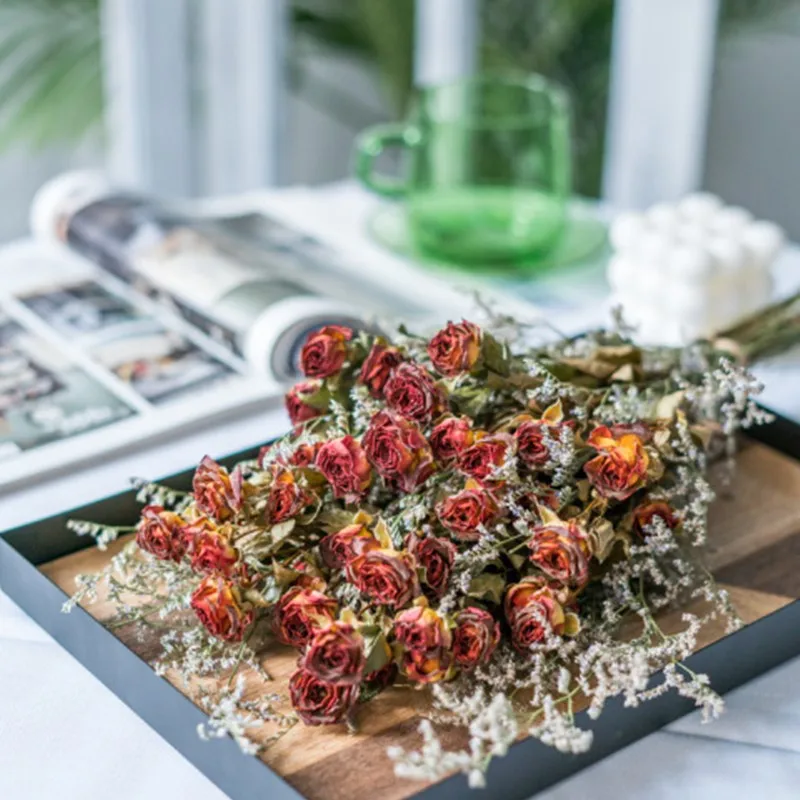 

Natural Multi-headed Air-dried Eternal Rose Bouquet Dried Flower For Home Decoration/Wedding/Photography Backdrop/DIY