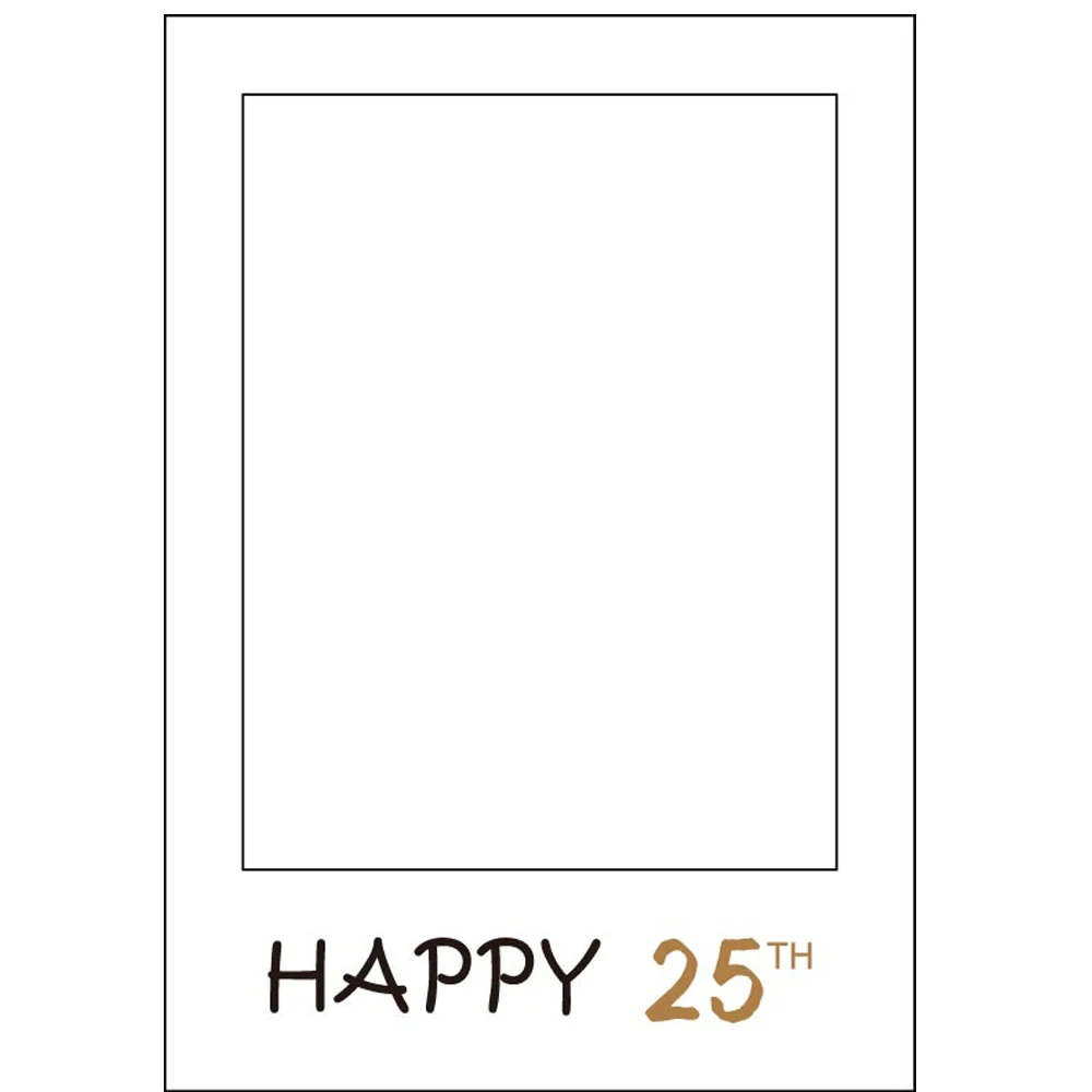 25th 1 шт. Happy 16th 21st 25th 30th 40th 50th День рождения Юбилей бумага фото стенд реквизит рамка для селфи(белый - Цвет: 25th