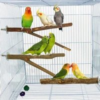 5pcs bird perch natural wood standing bar branches non toxic stand parrot pet toys stable scrub station cage accessories