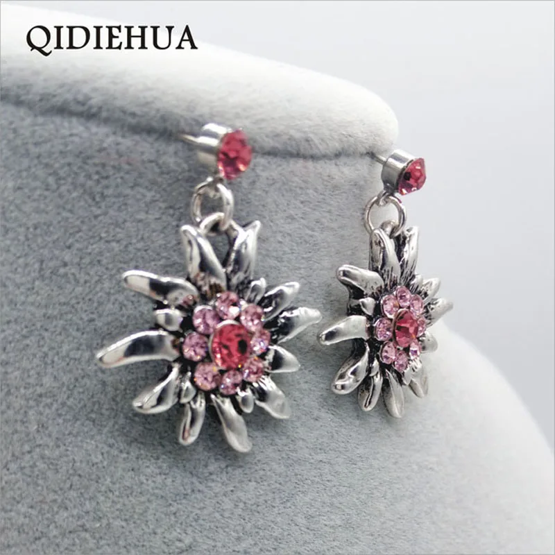 Женские серьги подвески из сплава цинка QIDIEHUA античного серебра ювелирные