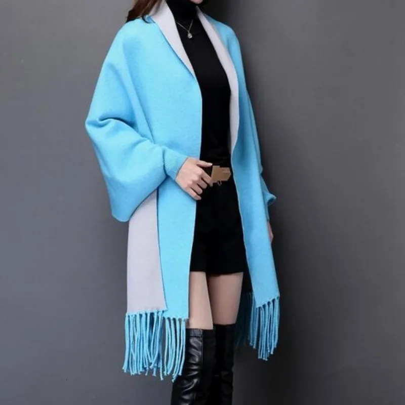 Женский длинный кардиган с рукавом летучая мышь свитера зимний женский осенний