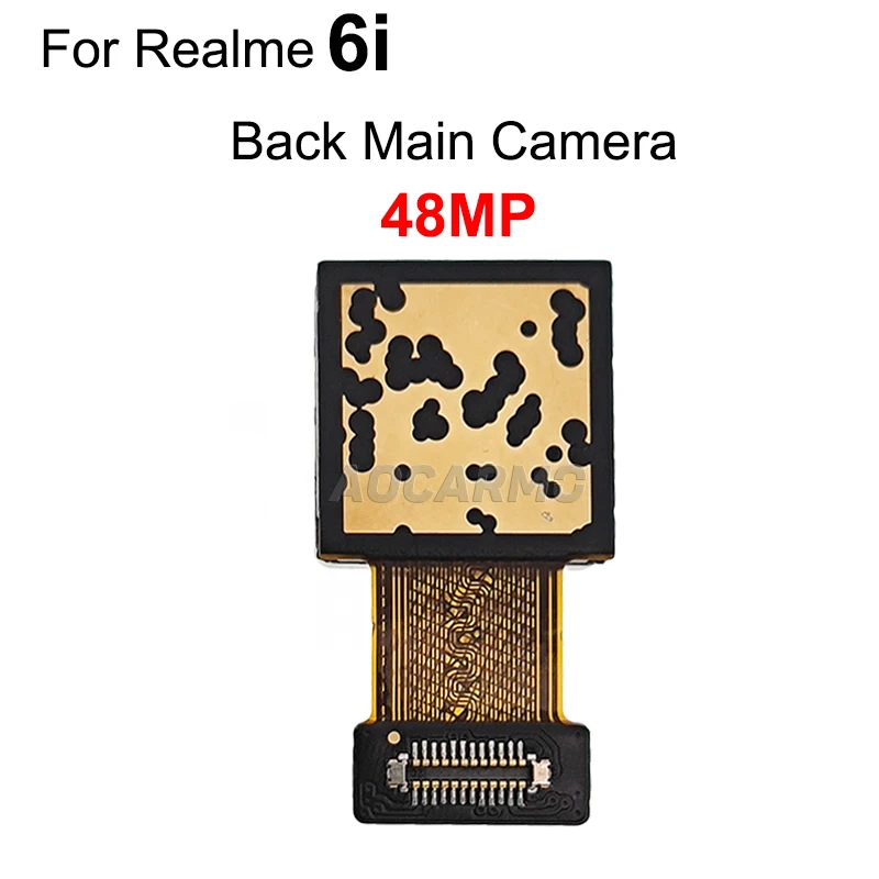 aocarmo for realme 6i front facing camera back rear primary ultra wide angle lens module flex cable repair parts free global shipping