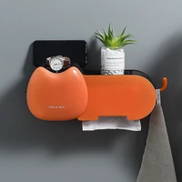 cat shaped waterproof wall mounted toilet paper holder toilet paper box bathroom accessories roll paper storage box tissue tray