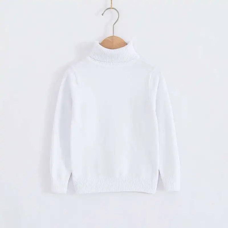 

Boys solid color turtleneck cotton sweater new winter children's pullover sweater 4-12 years old