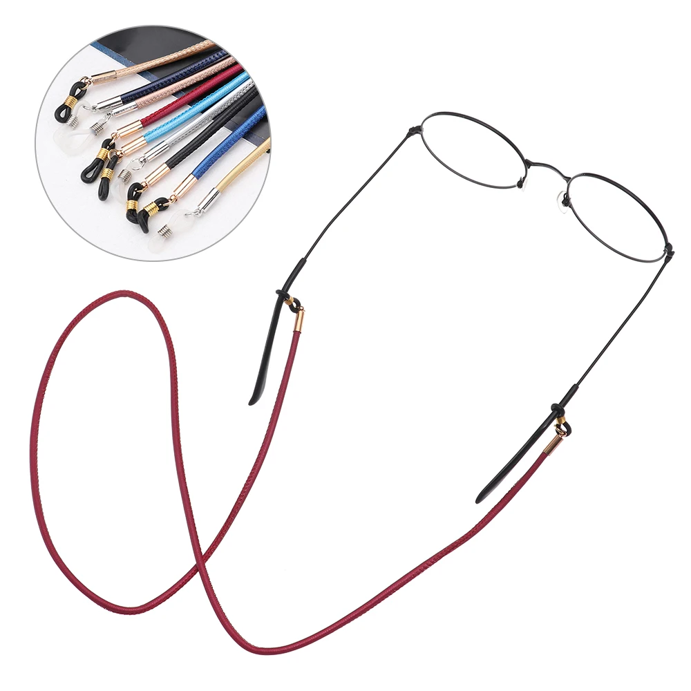 1PC Unisex Anti-Slip String Glasses Rope PU Leather Elastic Glasses Lanyard Thick Band Cord Holder Eyeglasses Chain New