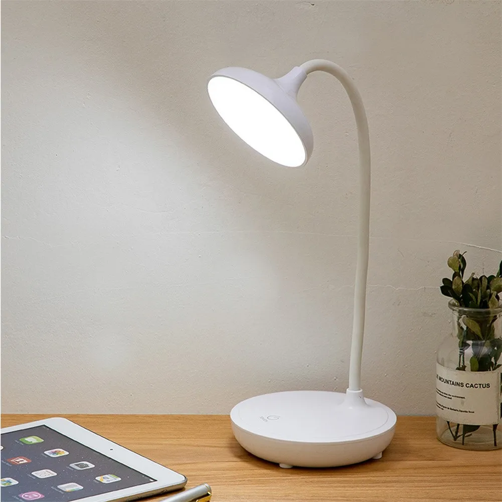 

LED Dimmable Bedside Reading Desk Lamp Flexible Touch 360° Bending Table Study Night Light With USB Charging Cable