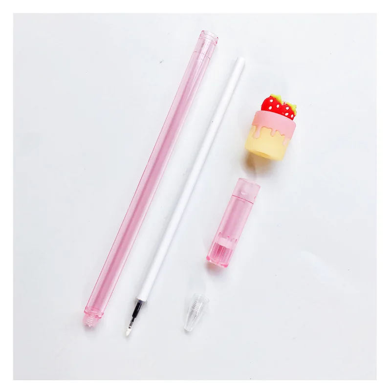 1 Piece Lytwtw's cute kawaii Korean Creative Lovely Fruit Cake Office School Gel Pen Stationery sweet pretty Strawberry | Канцтовары