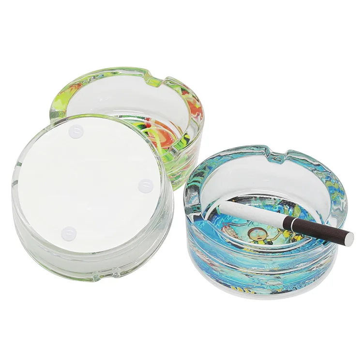 

Cartoon Glass Ashtray Creative Cigarette Ash Holder 85MM Smoking Accessories Hotel Home Table Decoration For Man Gift