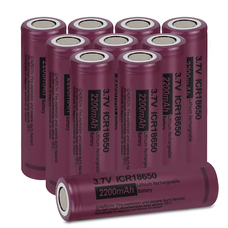 10 pezzi PKCELL18650 2200mah 3.7v batteria al litio ICR 18650 batterie ricaricabili agli ioni di litio batterie torcia