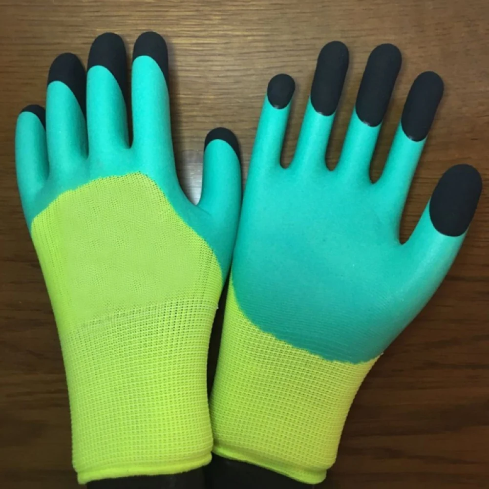 

1Pair Garden Protection Gloves Latex Glove Labor Work Finger Protector Sleeves Outdoor Garden Planting Anti-Scratching Gloves