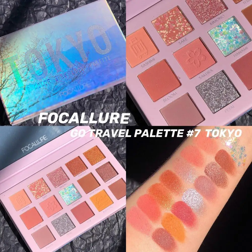 Палетка теней для век FOCALLURE с блестками водонепроницаемая матовым мерцающим