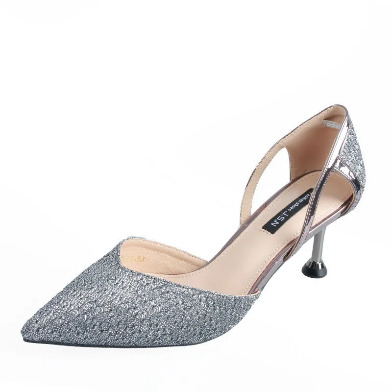 Туфли-лодочки на высоком каблуке-шпильке с блестками | Обувь