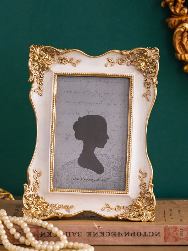 Light Luxury Elegant Palace Princess Style Retro Gold Carved Six-Inch European Photo Frame | Дом и сад