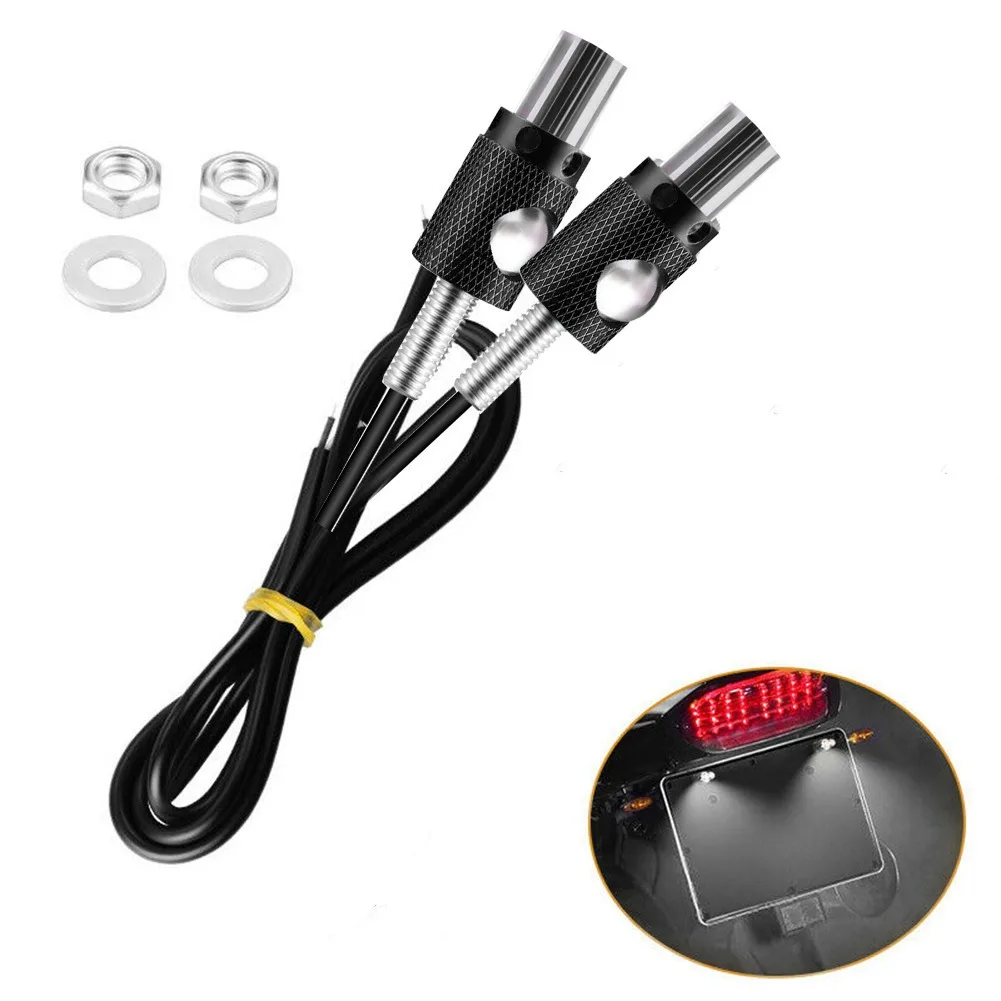 

2x Universal Motorcycle Car LED License Plate Light Screw Bolt Lamps Bulb Strobe 12V Colorful+Strobe Turn Signal Brake Light DRL