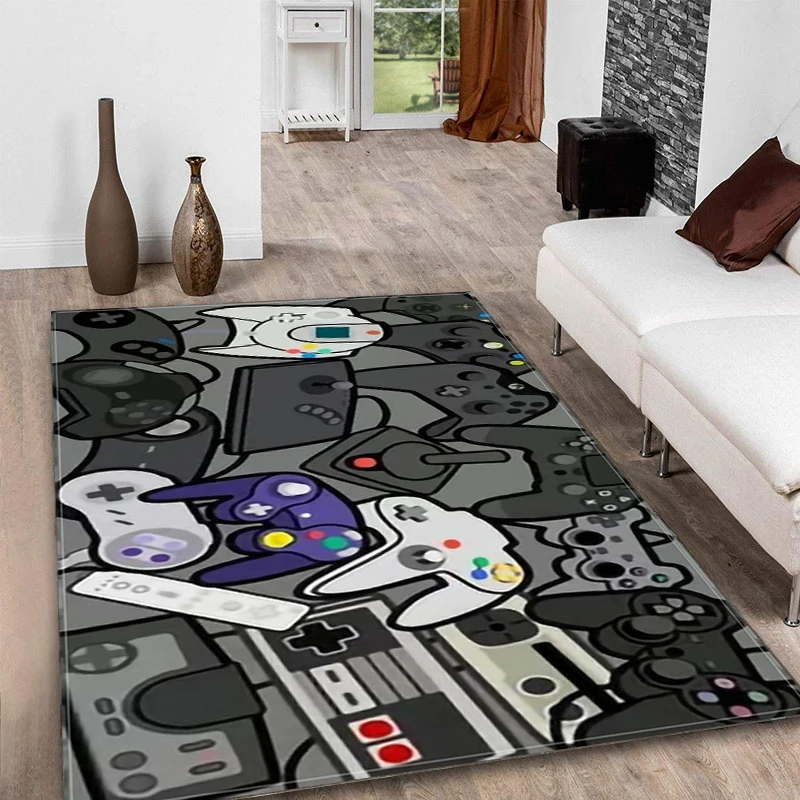 

3D Print Carpet Anime Gamer Controller Rug Cartoon Kids Bedroom play Floor Mat Living Room Carpets For Outdoor Kids Boys Rugs