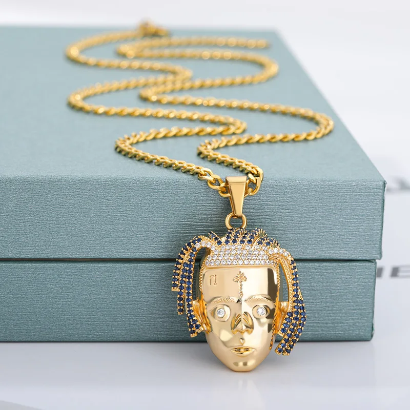 Rapper XXXtentacion Necklace For Women Men Hiphop Iced Out Zircon Pendant Cuban Chain Charm Crystal Jewerly Gift | Украшения и