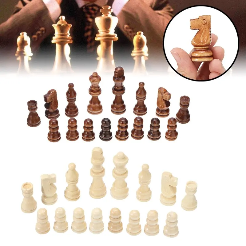 Набор деревянных шахматных фигур 32 шт. | Спорт и развлечения