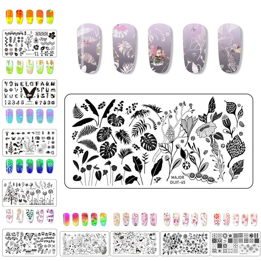 Милый DIY Дизайн ногтей Маникюр изображения пластины трафарет сшивание штамповки