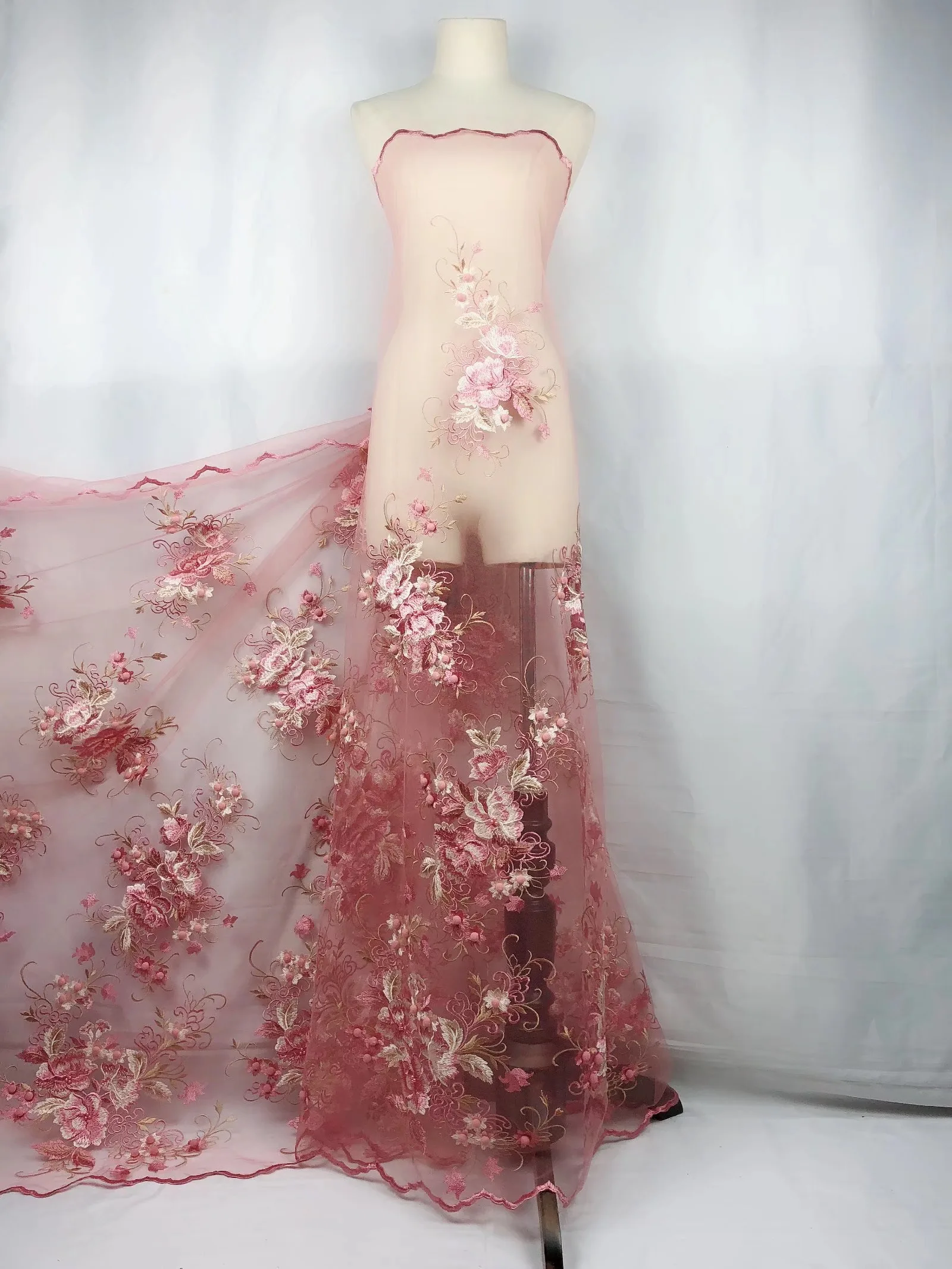 Красивая 3d французская Тюлевая кружевная ткань с вышивкой 2018 новый дизайн