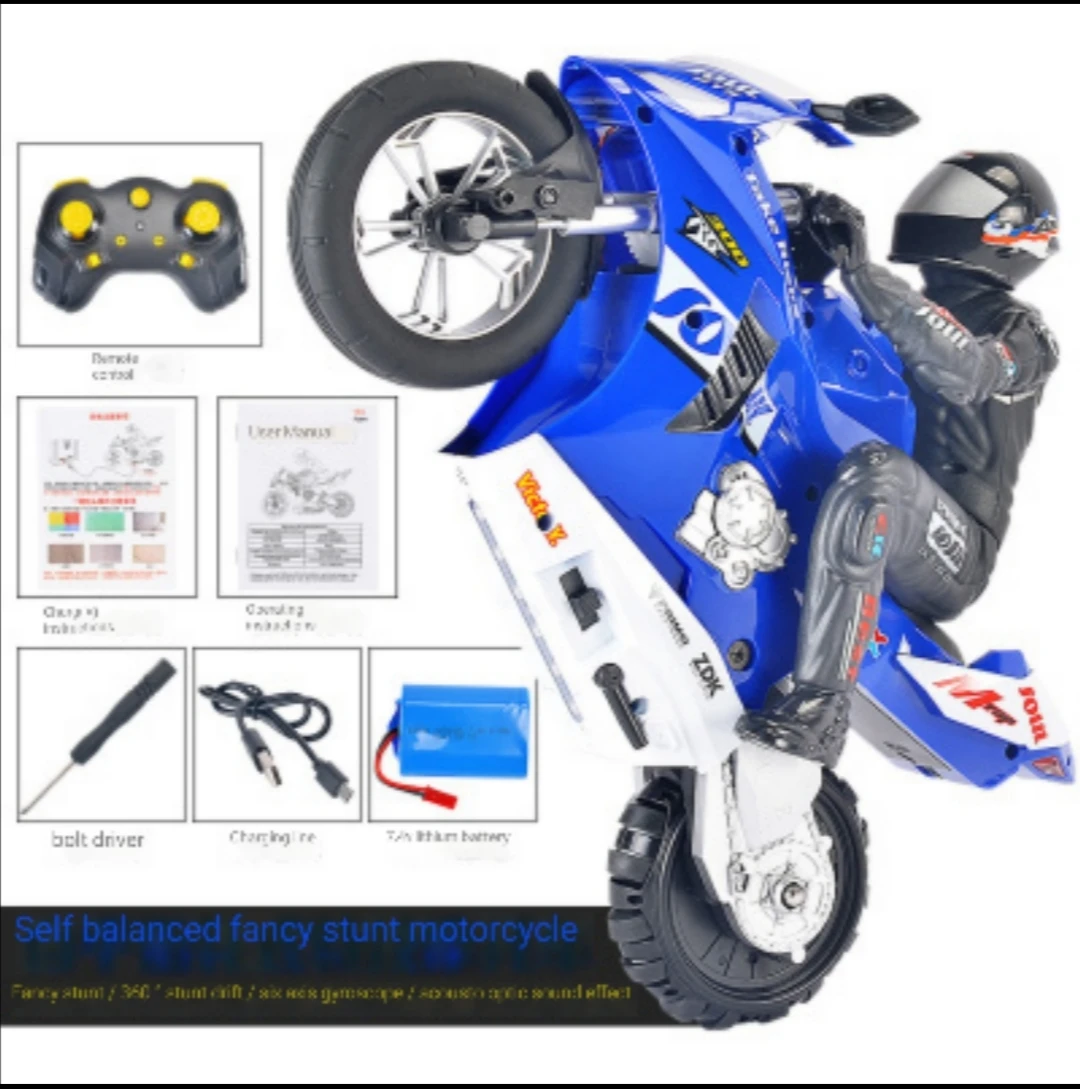 

Self balanced motorcycle electric remote control stunt car can stand and rotate big boy drift remote control car gift