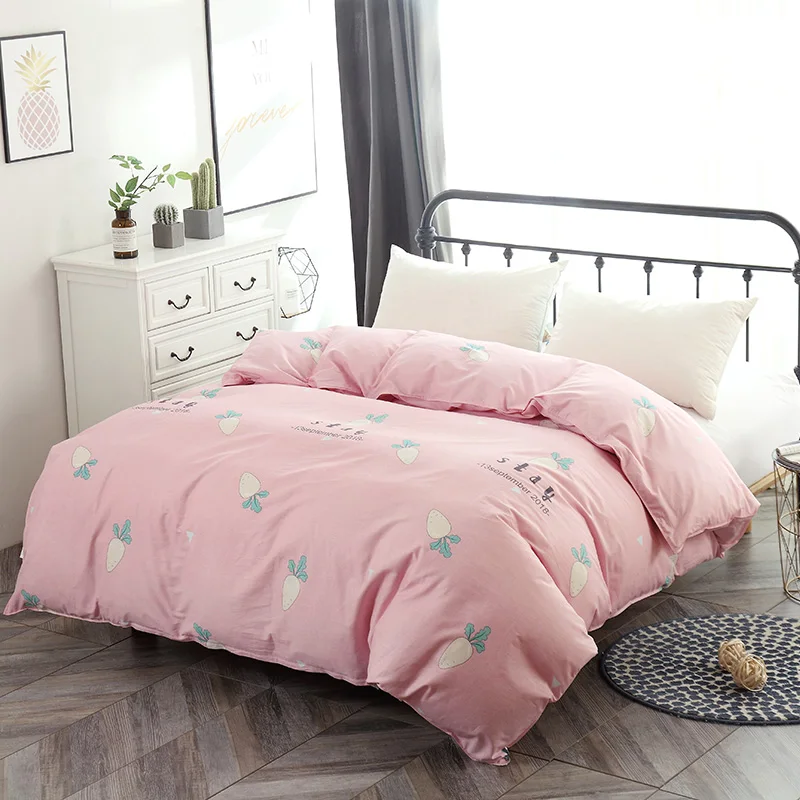 style1 Розовый пододеяльник с рисунком морковки, 1 пододеяльник на молнии, домашняя кровать, хлопок, материал, Твин, полный, королева, король, одиночное постельное белье - Цвет: style1