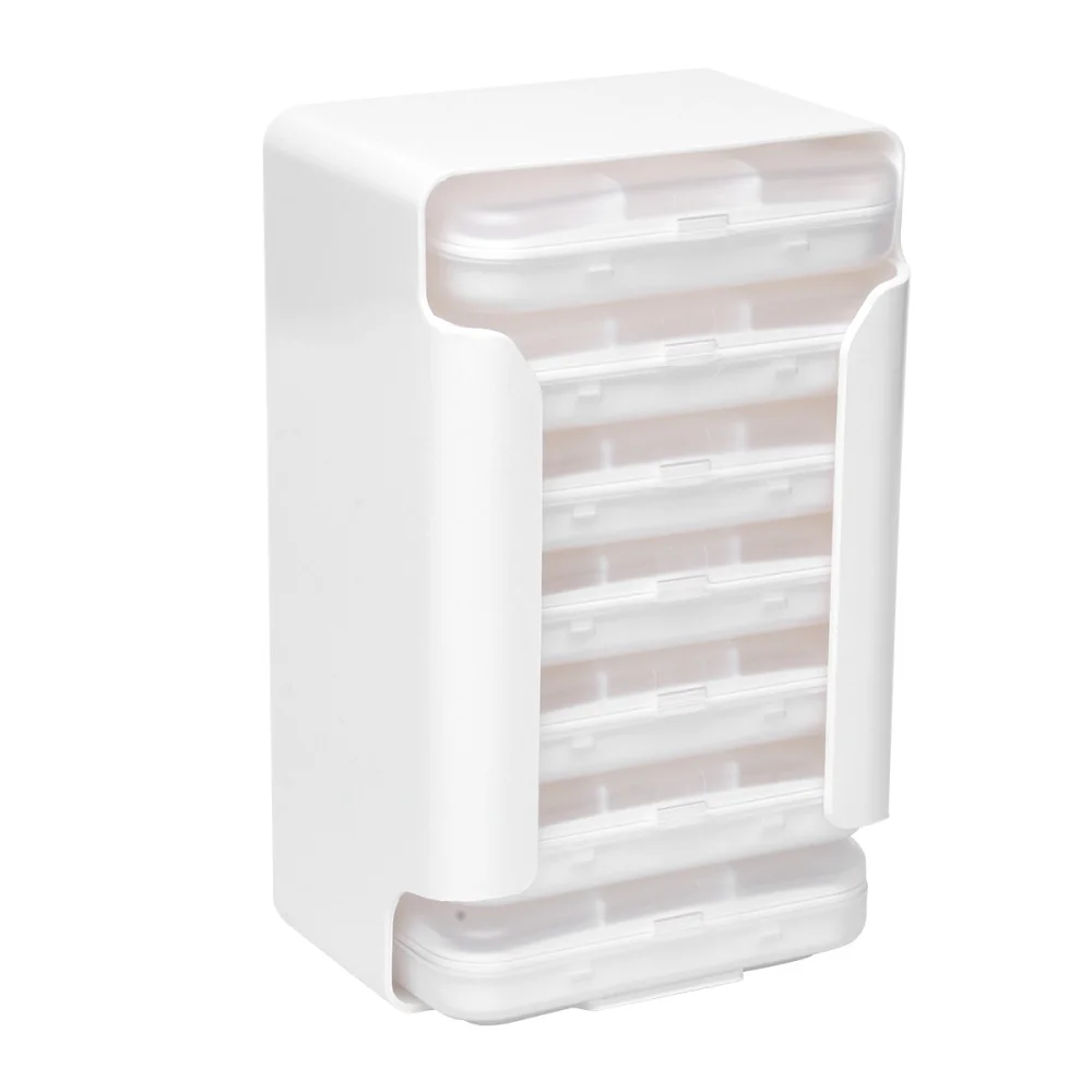 

1 Set 7 Layers 42 Grids Storage Box Drawer Style Portable Pill Organizer Container (White)