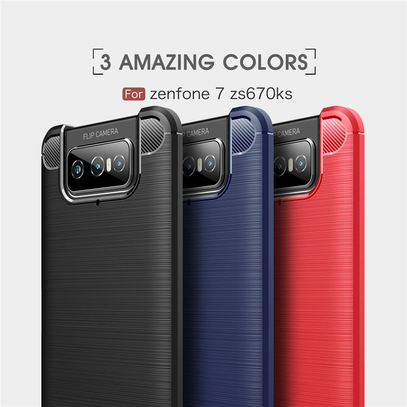 

Carbon Fiber Cover For Asus Zenfone 7 Pro ZS671KS Case Rubber Silicone Case For Asus Zenfone 7 Pro ZS671KS Case For Asus ZS671KS