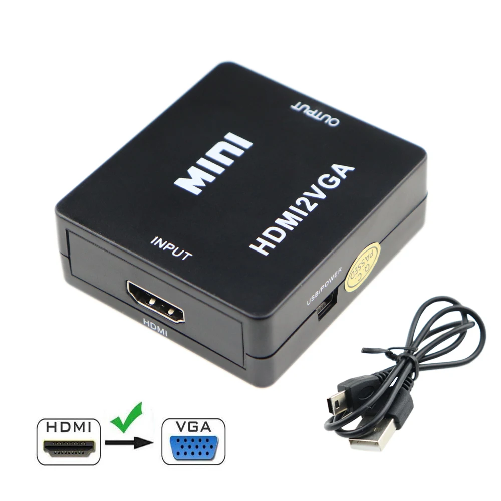 1080P HDMI в VGA конвертер коробка Full HD видео HDMI2VGA адаптер с 3,5 мм Jack аудио выход для ПК ноутбука DVD PS4 XBOX360