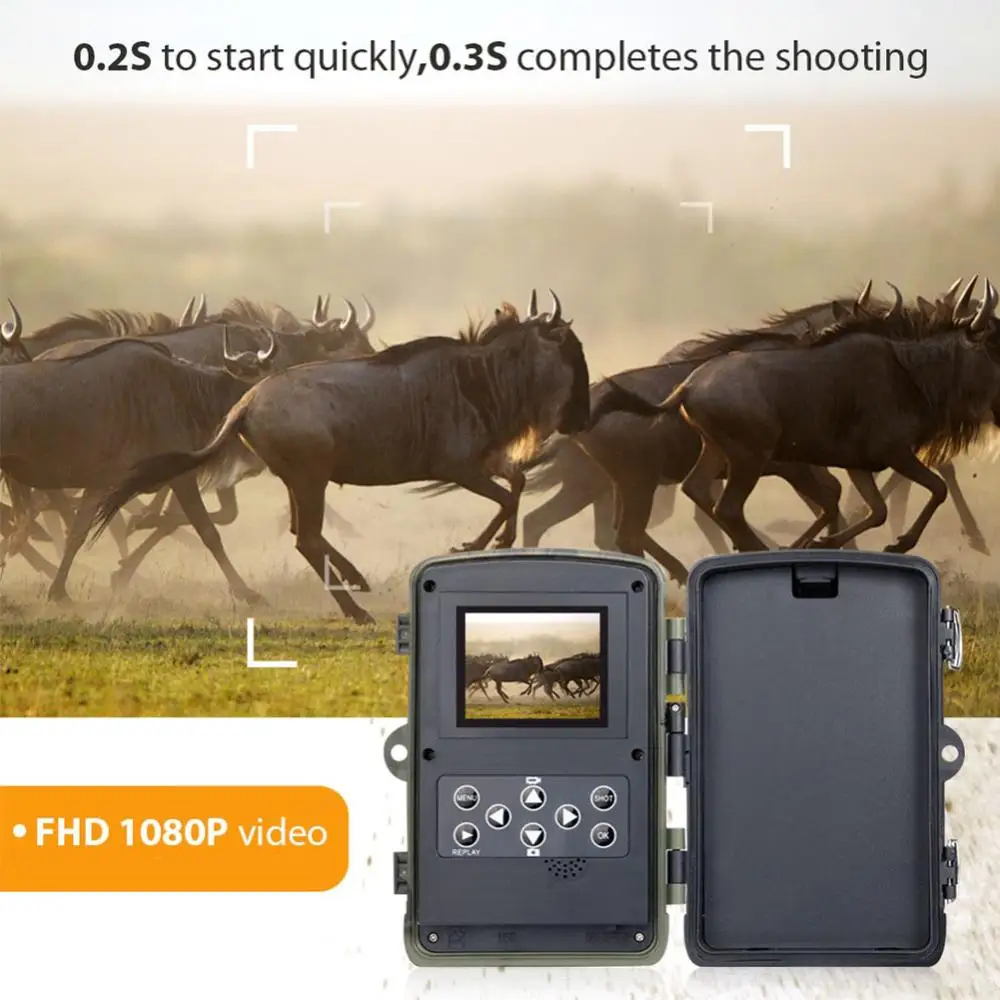 Охотничья камера 16 МП 1080P IP65 0 3 s с триггером и функцией ночного наблюдения