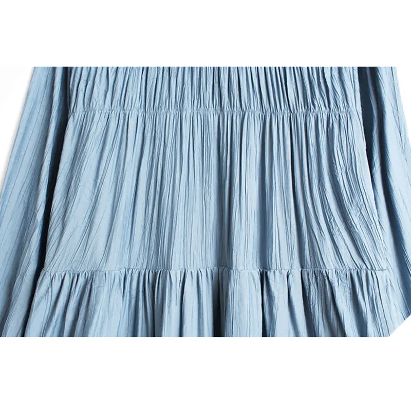 

XITAO Pleated Dress Fashion New Women Pullover Small Fresh Casual Style 2021 Spring Autumn Elegant Loose Pleated Dress GCC4441