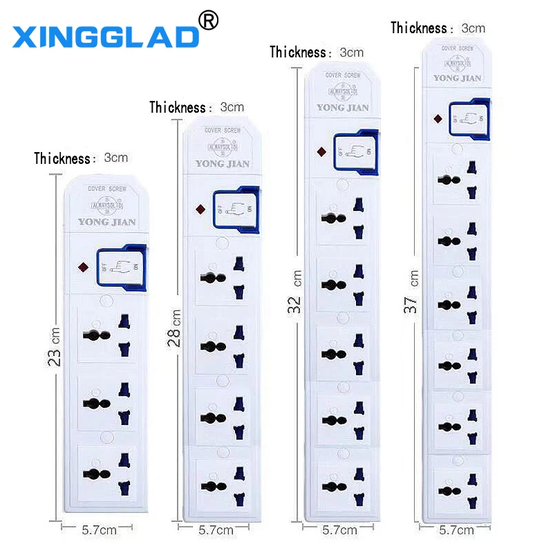 Многократная 10А AC универсальная электрическая арматурная лента питания 3/4/5/6