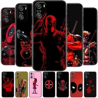 marvel super hero deadpool cartoon phone case for xiaomi redmi note 10 9 9s 8 7 6 5 a pro s t black cover silicone back pre styl