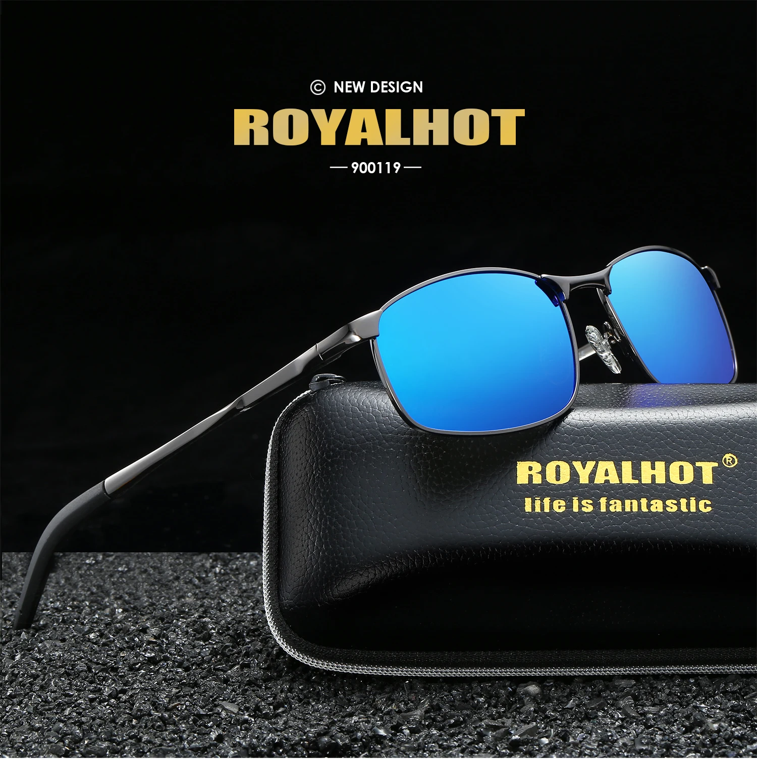 Солнцезащитные очки RoyalHot мужские и женские поляризационные прямоугольные в