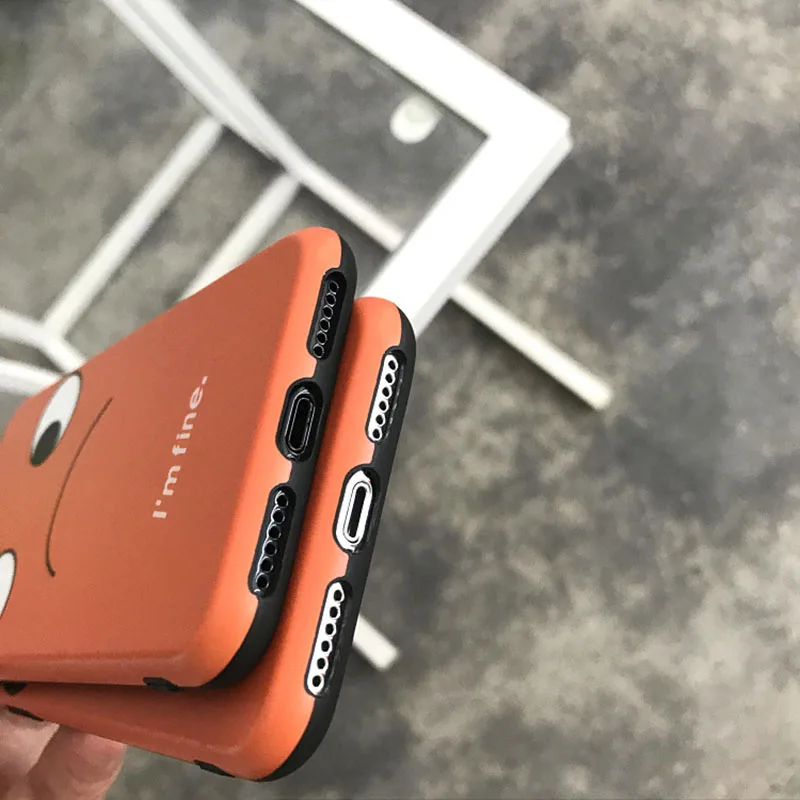 Забавный мультяшный оранжевый узор чехол для телефона iPhone 6 6s 7 8 Plus X Xs XR Max TPU