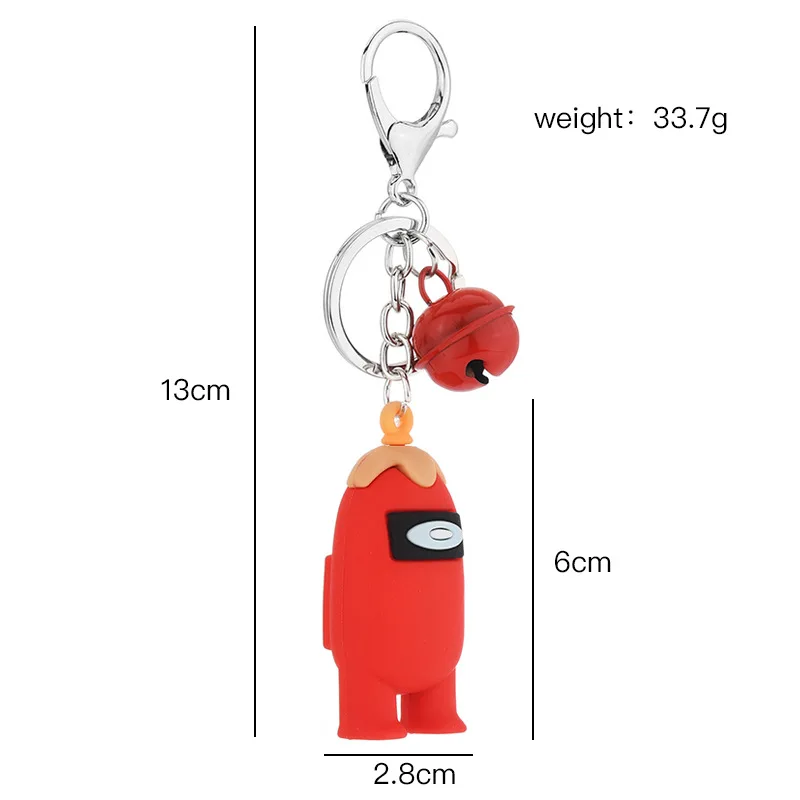 

2020 New Hot Game Among Us Keychain PVC Colorful Metal Keyring for Boys and Girls Car Key Chain Jewelry Bag Pendant