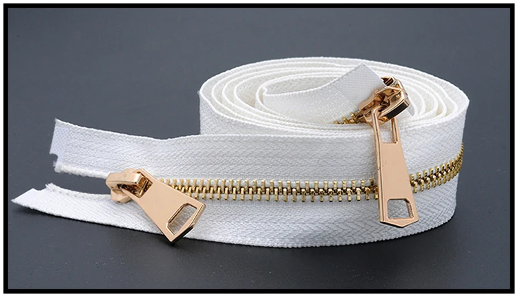 white 2 шт. Meetee 5# металлическая молния 120 см двойные ползунки открывающиеся молнии для шитья пуховая куртка пальто аксессуары для одежды DIY Портной ремесло - Цвет: white