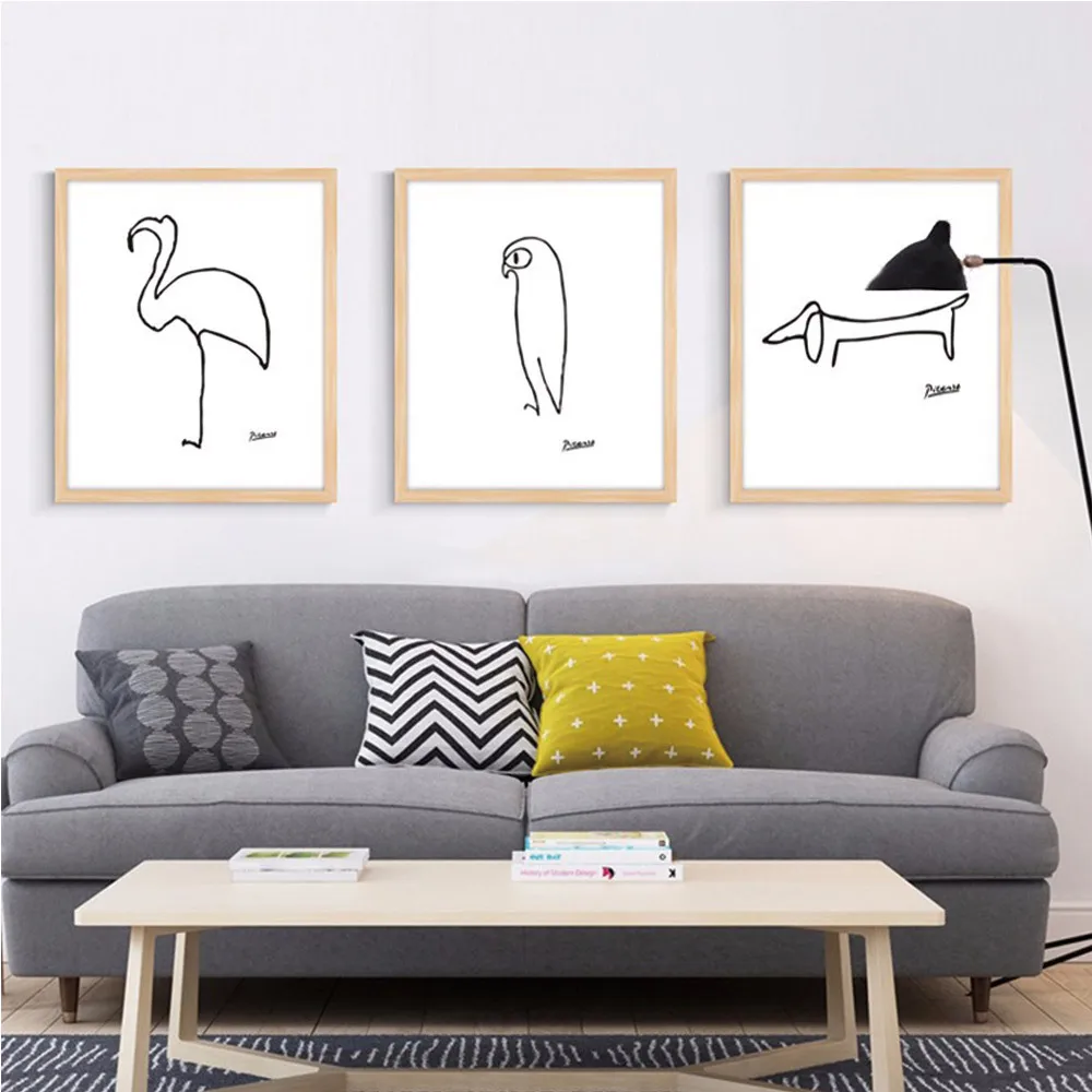 Новый современный минималистичный абстрактный животный Пикассо Художественная