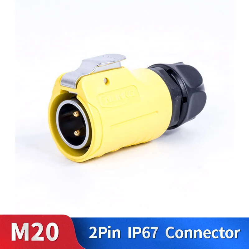 M20 2 Pin электронный водонепроницаемый Push Pull быстрый разъем комплект металлический