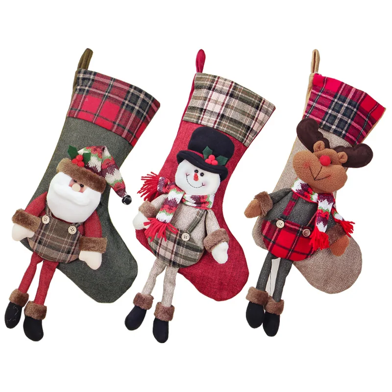 

Christmas Stocking Gift Candy Bag Xmas Christmas Decorations For Home Party Tree Big Stockings Gift For Kids