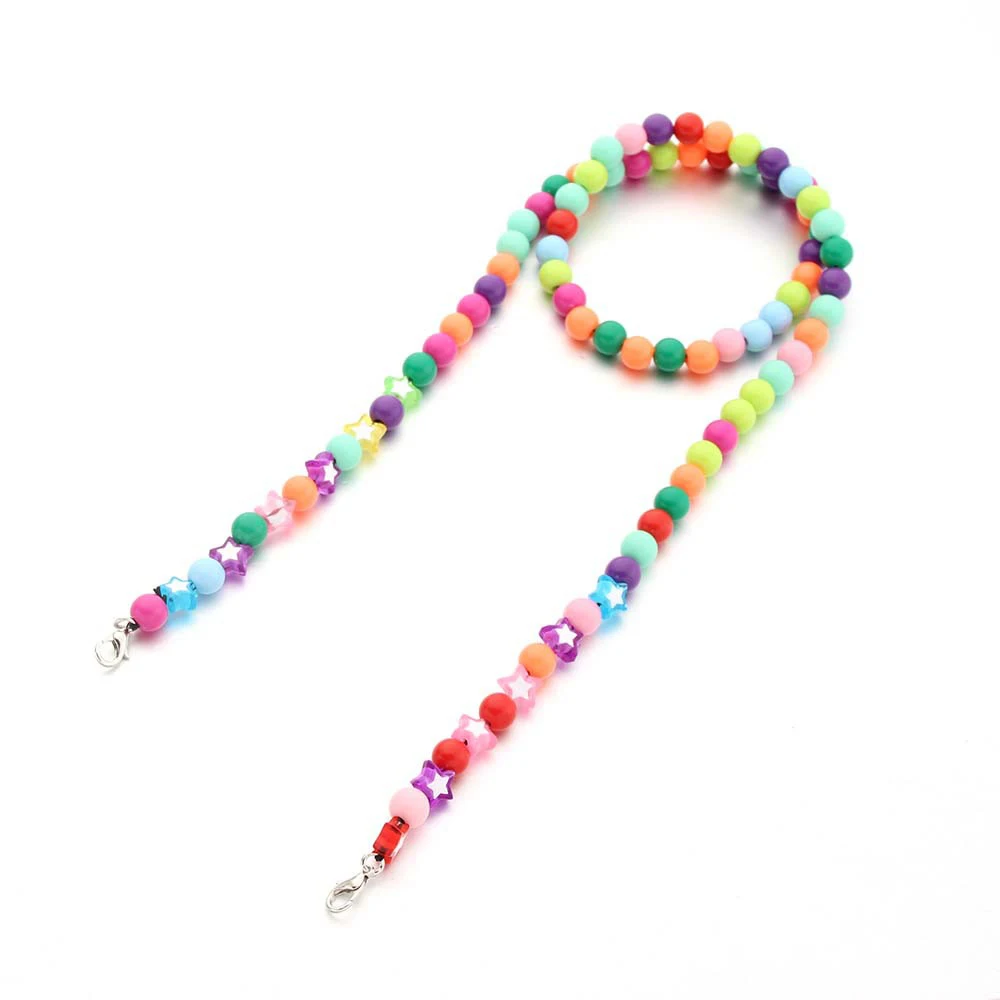 1 шт. акриловая пятиконечная звезда богемная красочная цепочка для маски из