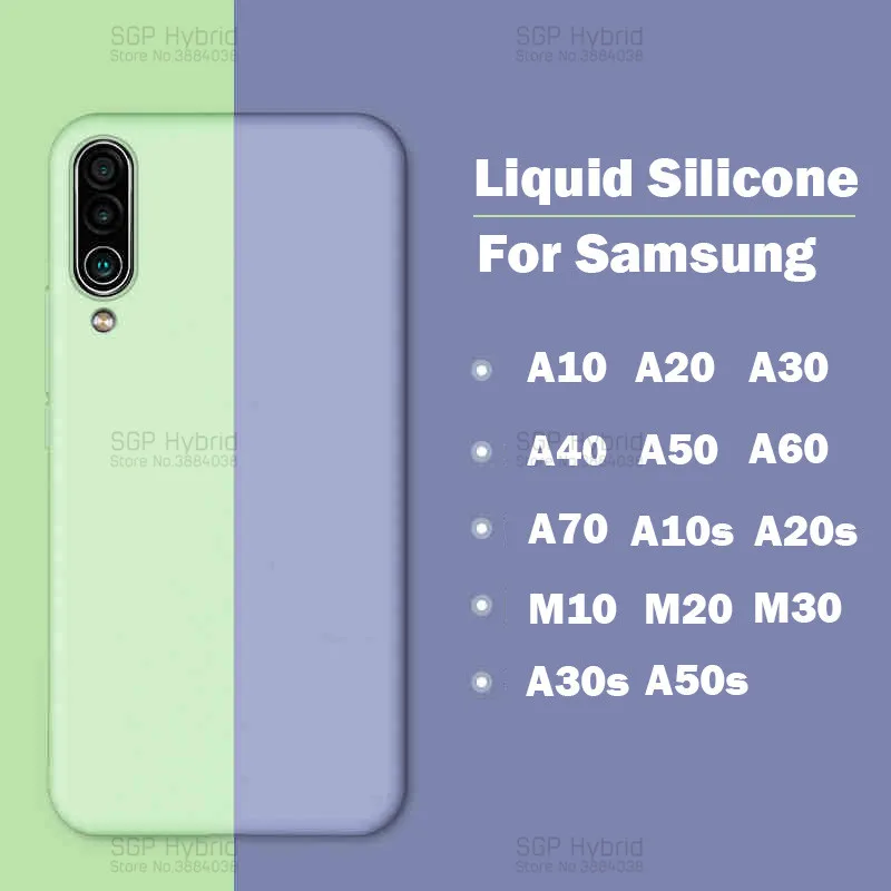 Оригинальный жидкий силиконовый чехол для Samsung galaxy A50 A70 A30 A20 A60 A40 A10 M20 M30 M10