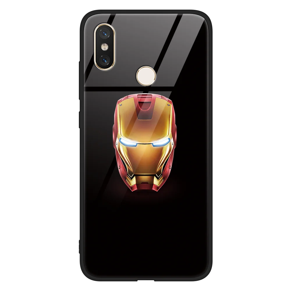 honggtx Чехол из закаленного стекла Marvel Мстители для Xiao mi Red mi Note 7 5 6 Pro Plus S2 чехол для mi x 2 2S Max 3 8 9 Lite A1 A2 Cool - Цвет: honggtx