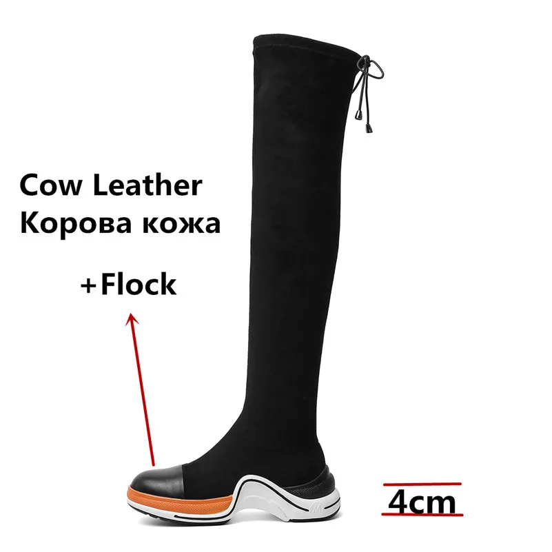 FEDONAS/2020 г. Популярные высокие сапоги на платформе женские эластичные из